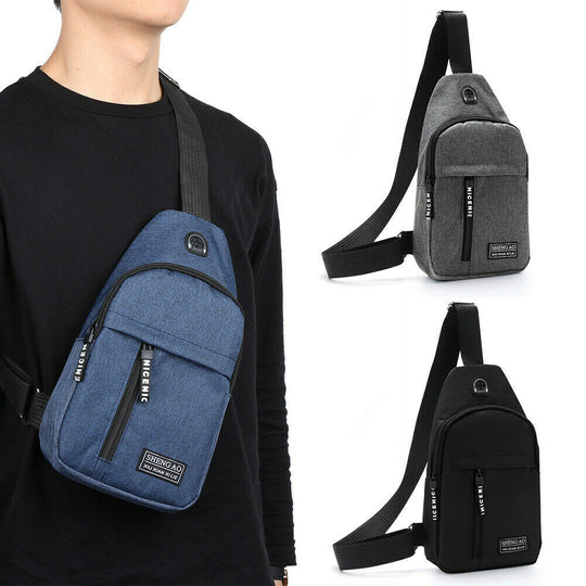 Men's Sling Cross Body Handbag Chest Bag Shoulder Pack Sports Travel Backpack