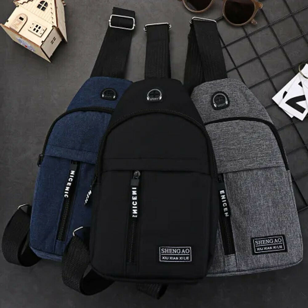 Men's Sling Cross Body Handbag Chest Bag Shoulder Pack Sports Travel Backpack