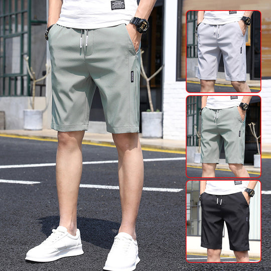 Summer Ice Silk Ultra-thin Loose Track Casual Beach Men's Shorts