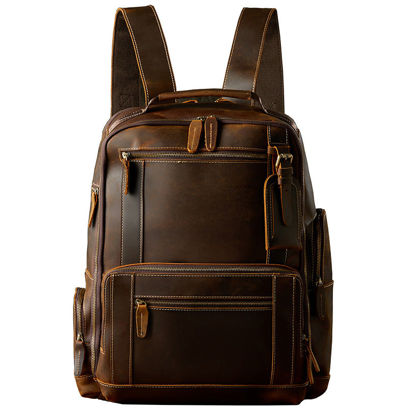 Handmade Leather Backpack Men's British Style Retro